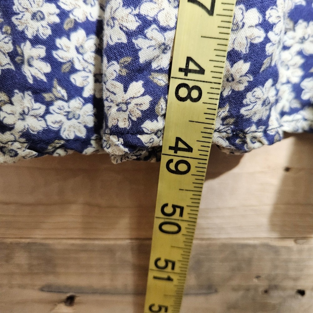 Vintage All That Jazz Navy Blue Floral Daisy Midi Dress 9 / 10 90s USA Grunge - Picture 9 of 10